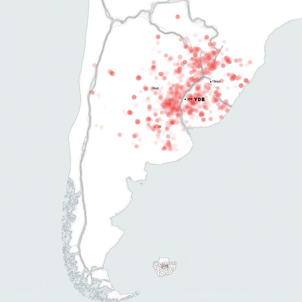 Mapa de estaciones YPF en Argentina